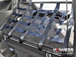 FIAT 500 Rear Harness Bar w/ Net - Black Bar w/ Red Net